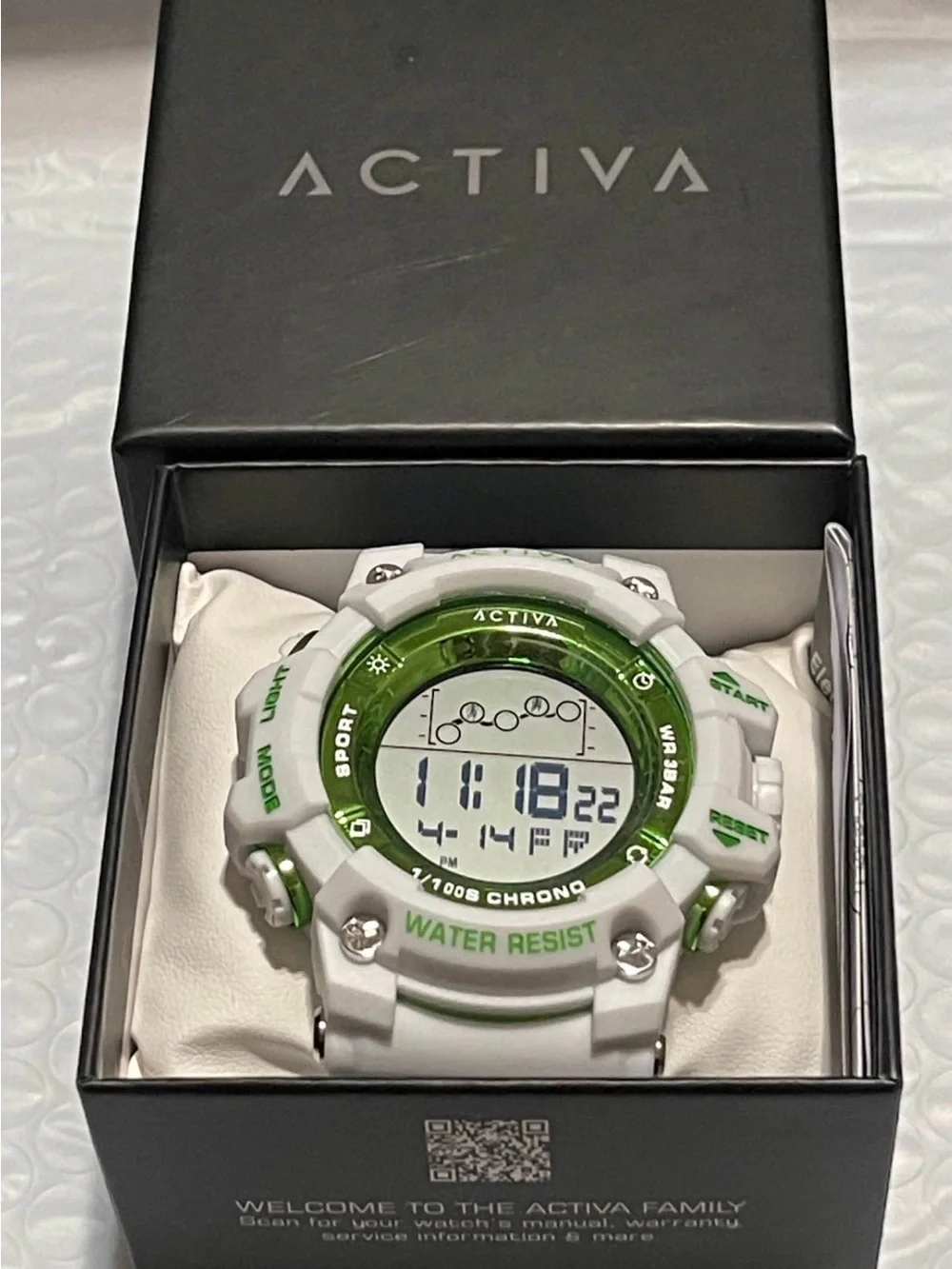 Activa Digital Essentials Unisex 50mm White and Green Tone Case